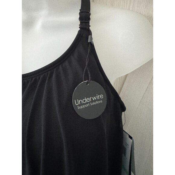 Coco Reef Handkerchief-Hem Sheer Black Flowing Tankini Racerback Top MANY SIZES - Picture 6 of 12